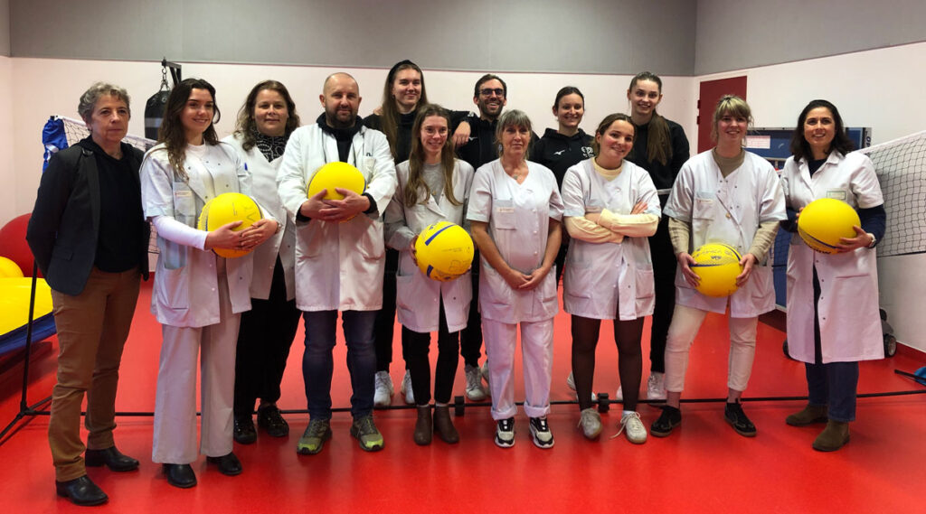 Equipe de Quimper volley et équipe de l'EPSM
