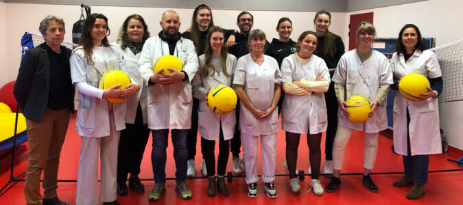 Equipe de Quimper volley et équipe de l'EPSM
